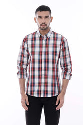Mens Casual Shirt (White Check)